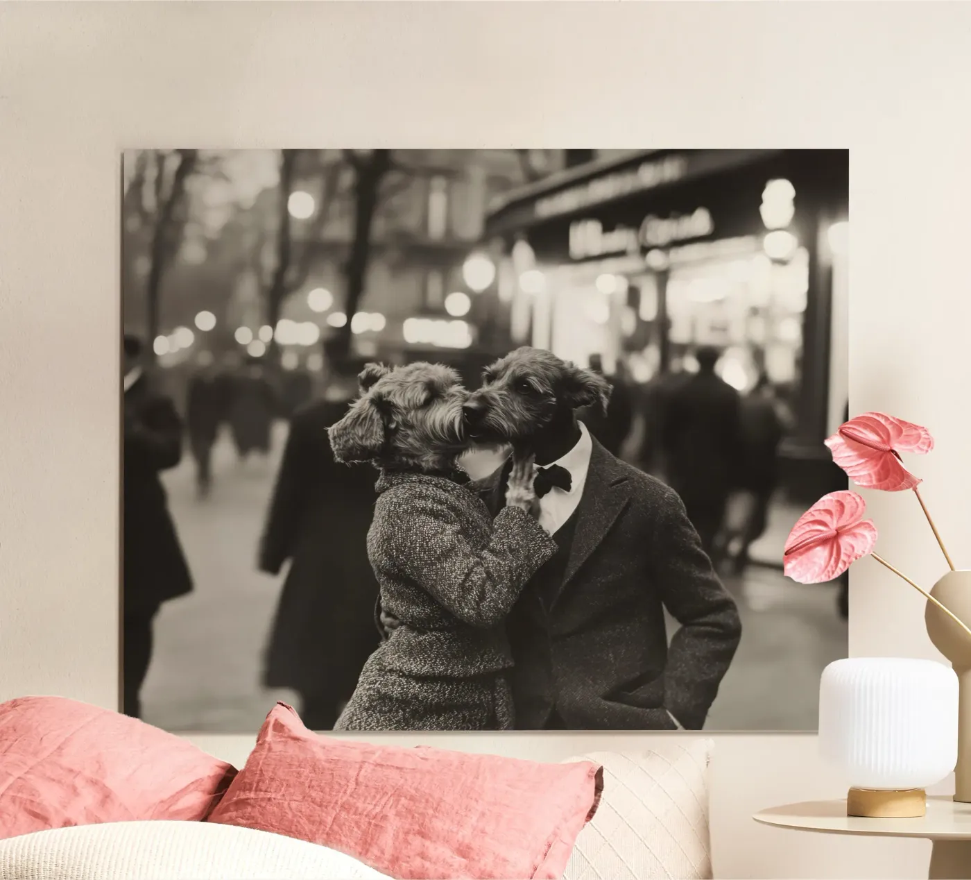 Liebe in der Nacht Poster von Affiches Chien Originales – Dogland