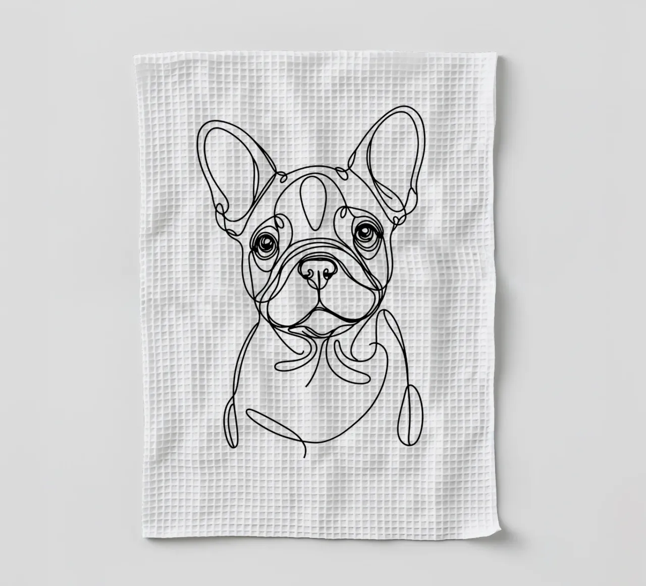 Bouledogue français Chien Dessin au trait torchon de WijdevenDesign