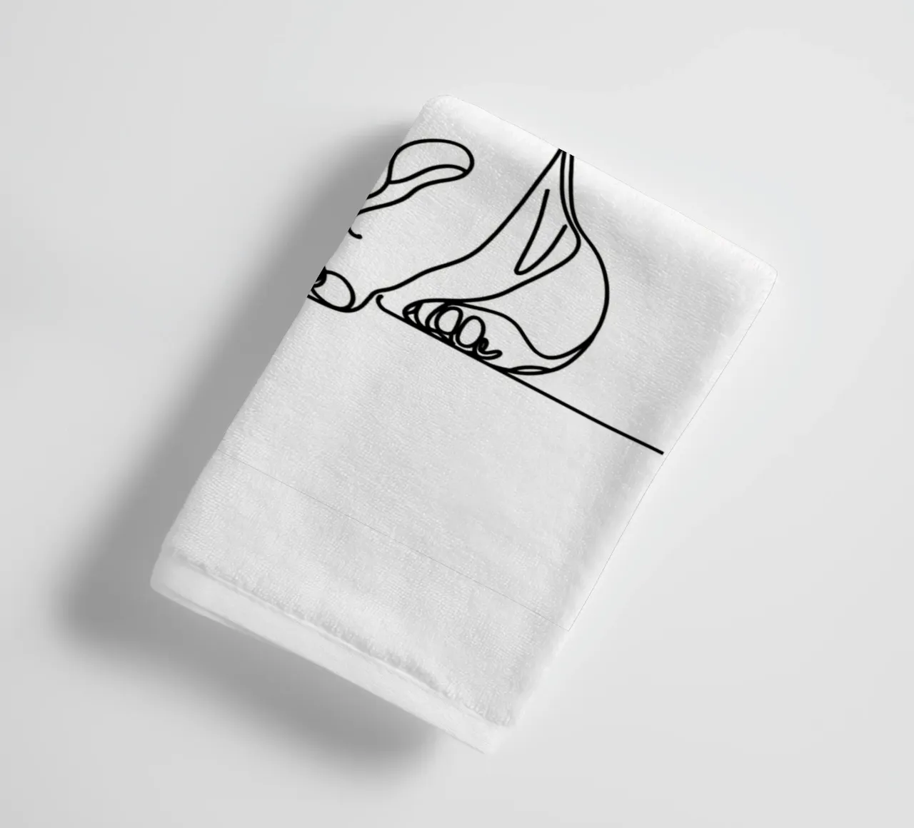 Cane bulldog francese Disegno d'arte lineare asciugamano da bagno da WijdevenDesign