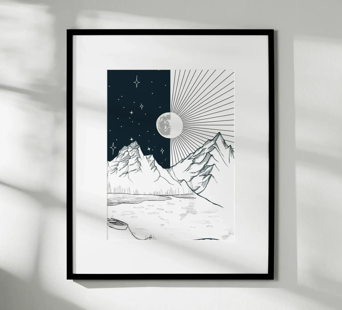 Bergmeer poster van Urban Art Draw