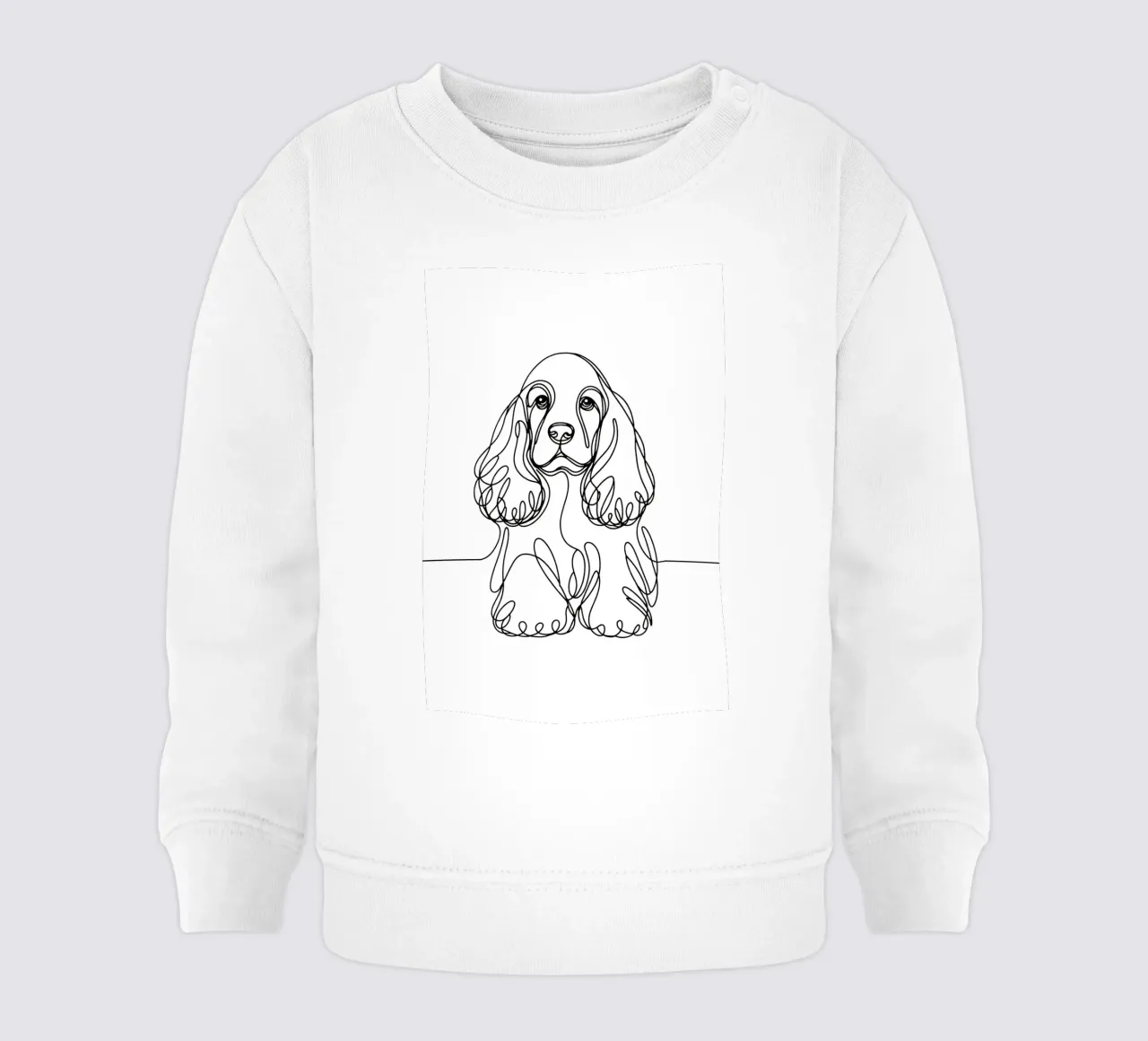 Cocker Spaniel Lijntekening baby sweatshirt van WijdevenDesign