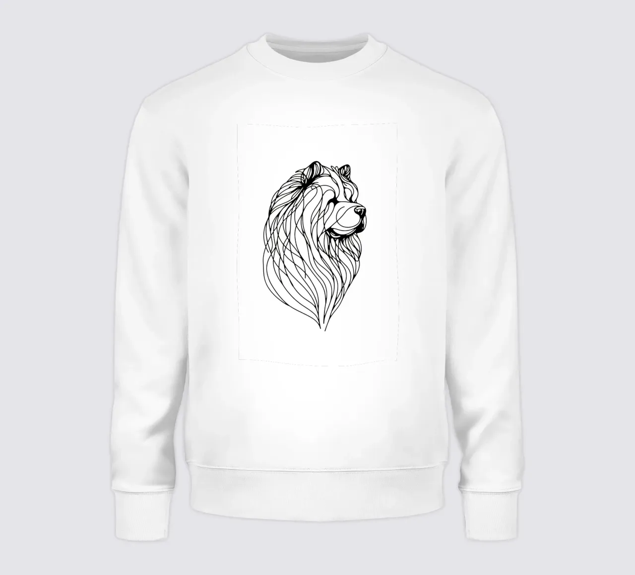 Chien Chow Chow Dessin au trait sweat de WijdevenDesign