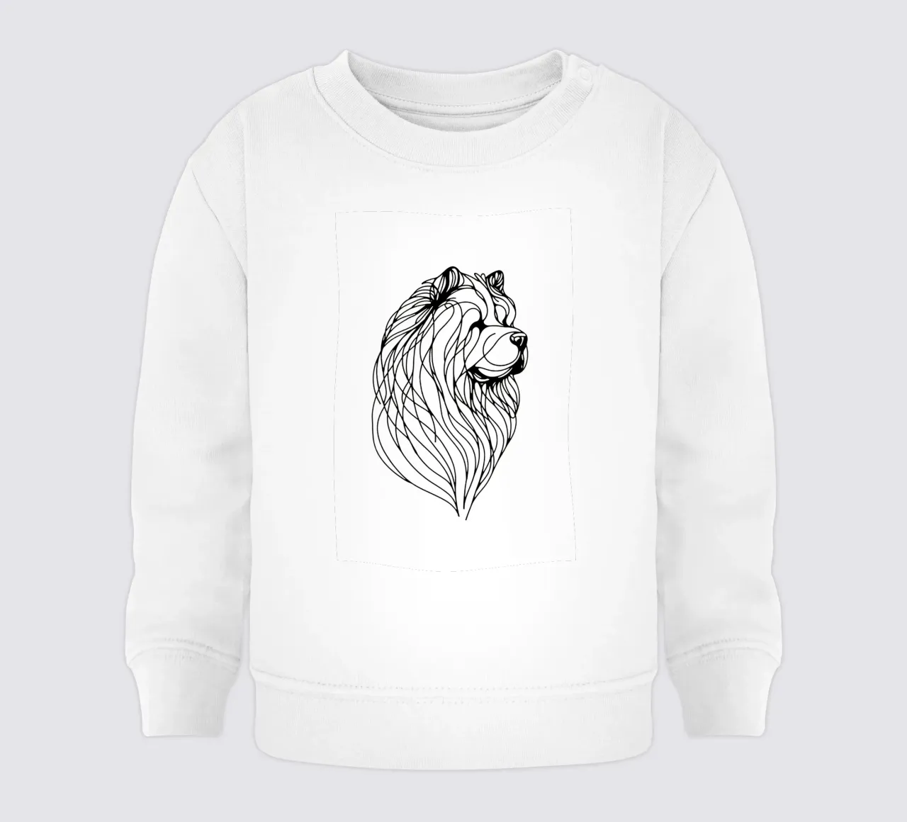 Dibujo lineal de perro Chow Chow sudadera de bebé de WijdevenDesign
