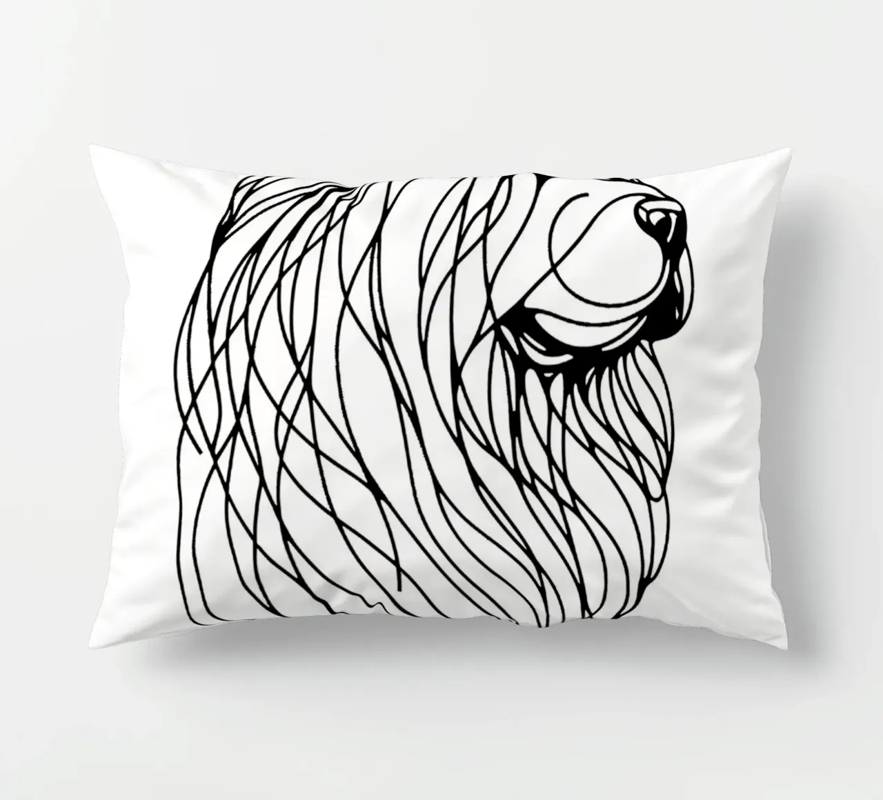 Disegno artistico lineare del cane Chow Chow cuscino da WijdevenDesign