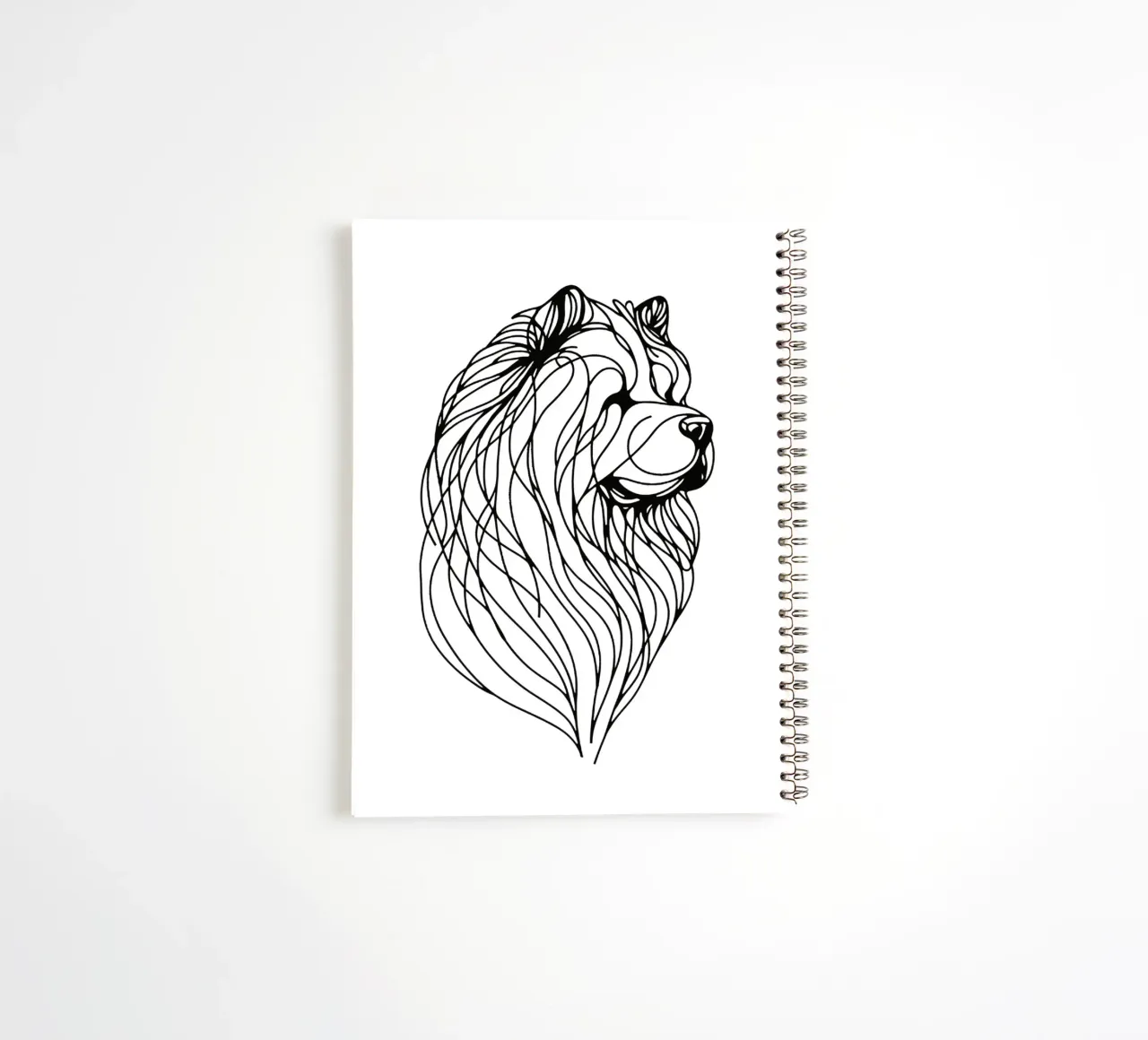 Chow Chow Dog Line Art Drawing spiral notebook by WijdevenDesign