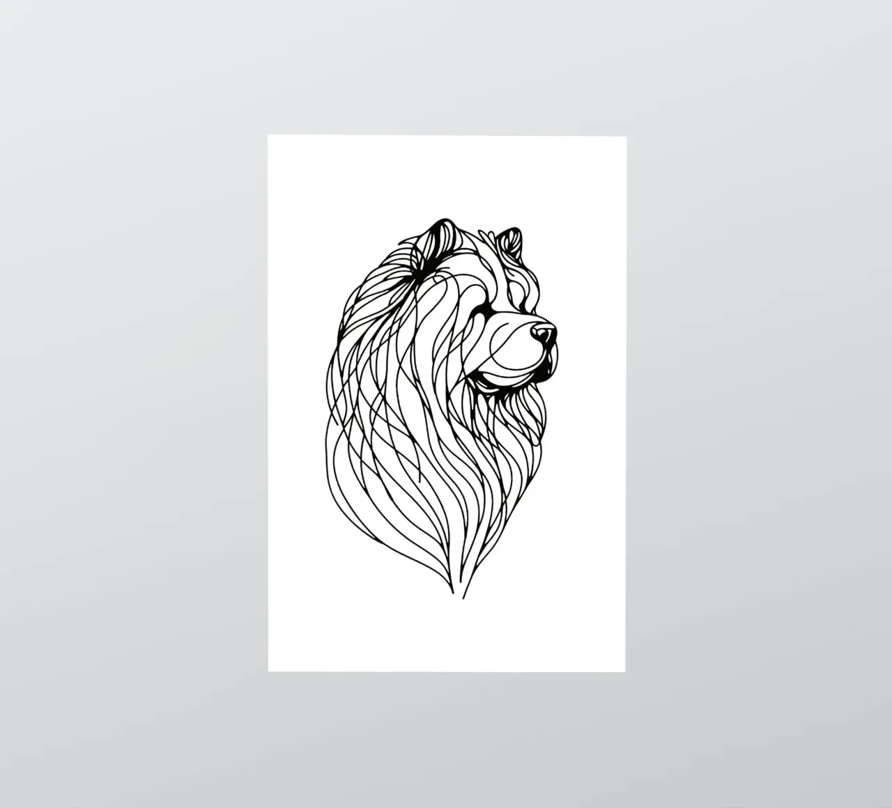 Chien Chow Chow Dessin au trait autocollant de WijdevenDesign