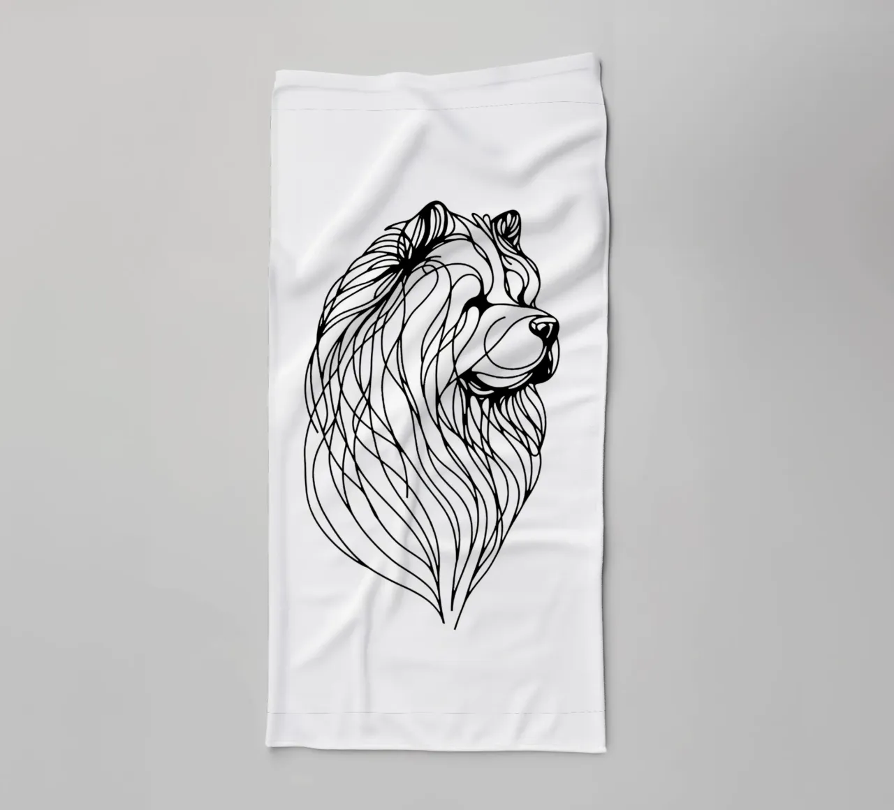 Chien Chow Chow Dessin au trait serviette de bain de WijdevenDesign