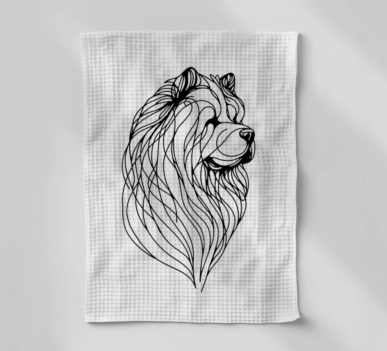 Chien Chow Chow Dessin au trait torchon de WijdevenDesign