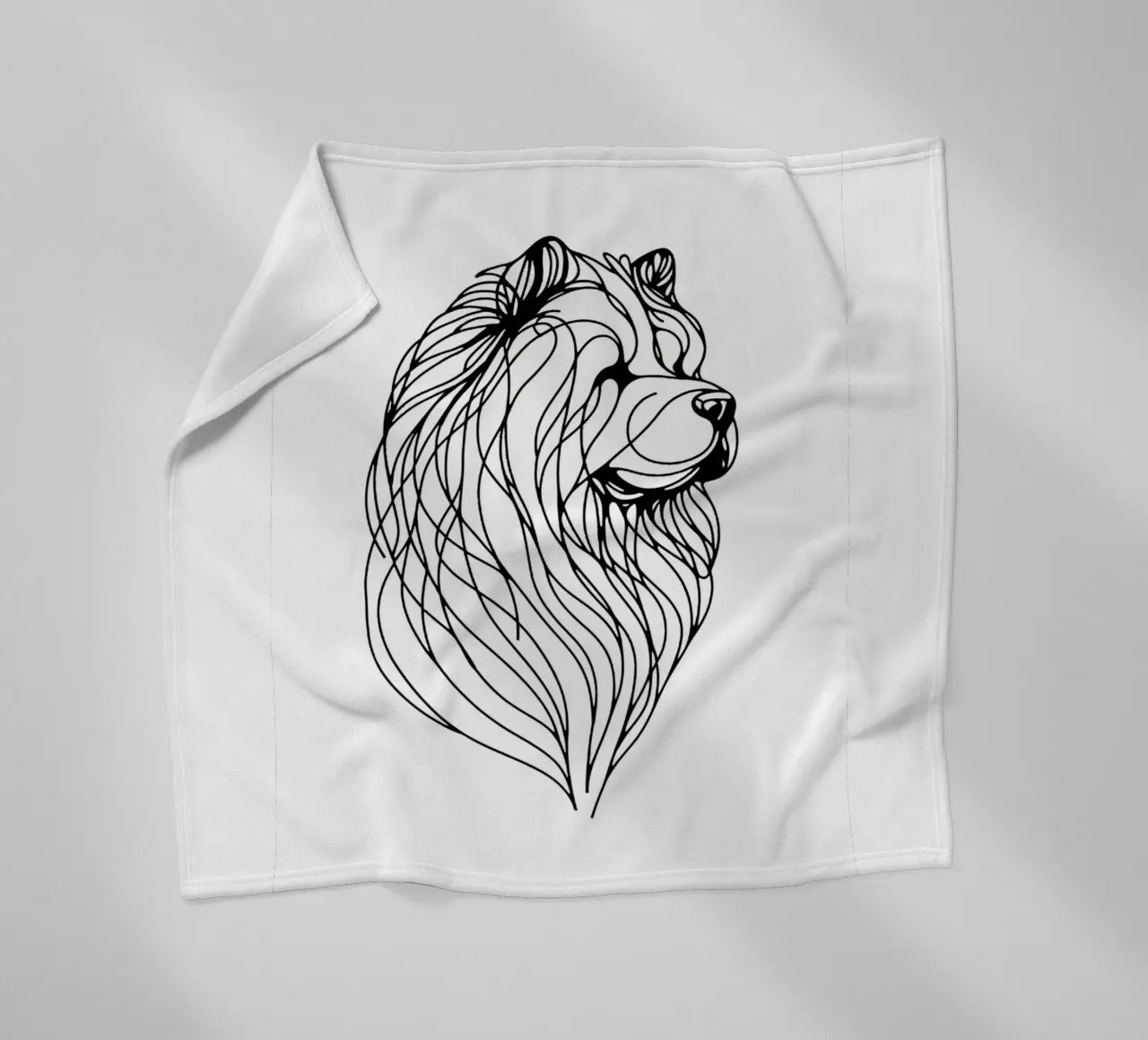 Chien Chow Chow Dessin au trait plaid polaire de WijdevenDesign