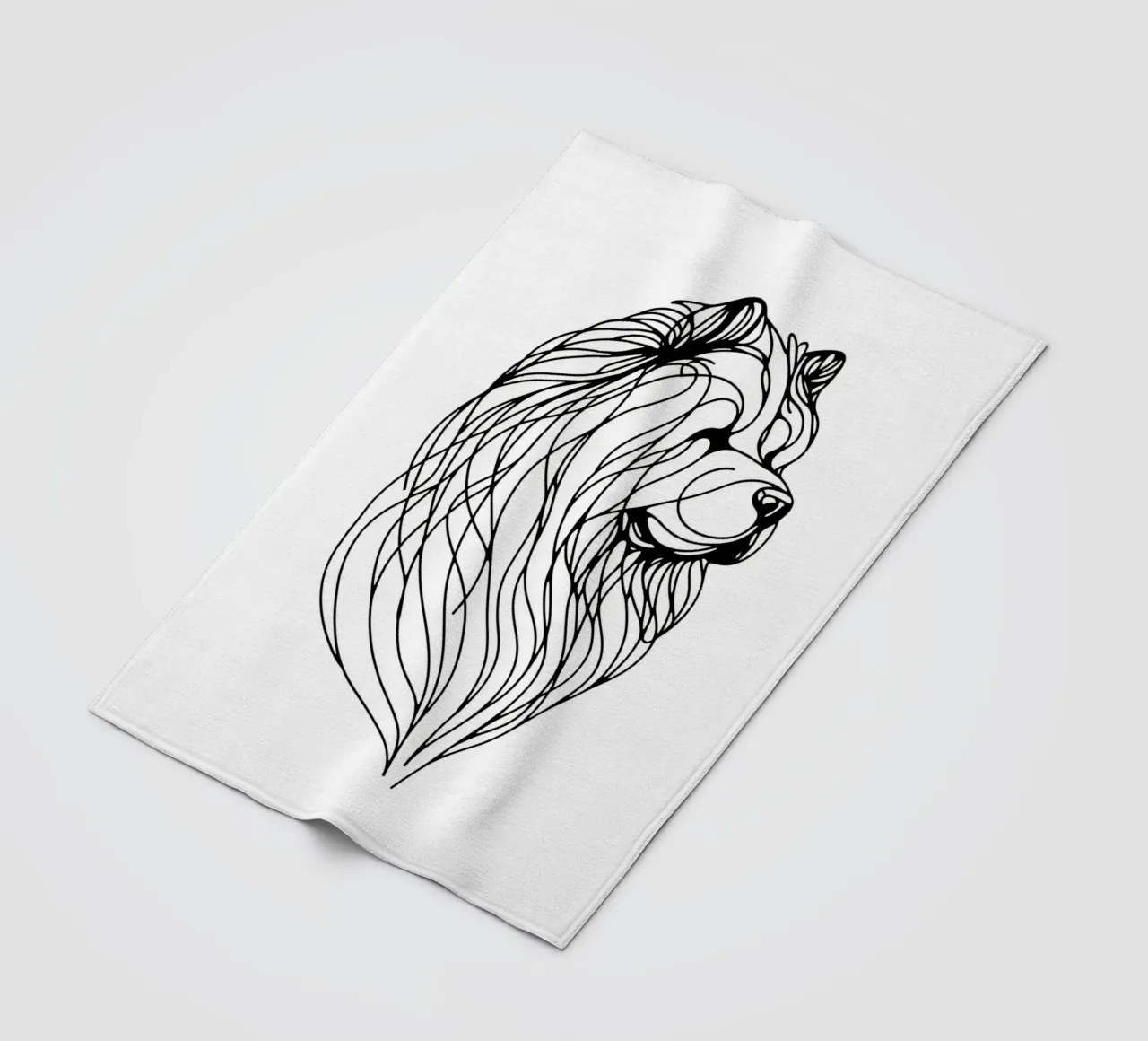 Chien Chow Chow Dessin au trait plaid polaire de WijdevenDesign