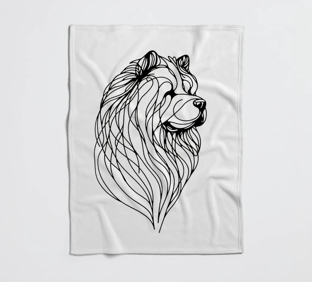 Chien Chow Chow Dessin au trait plaid polaire de WijdevenDesign