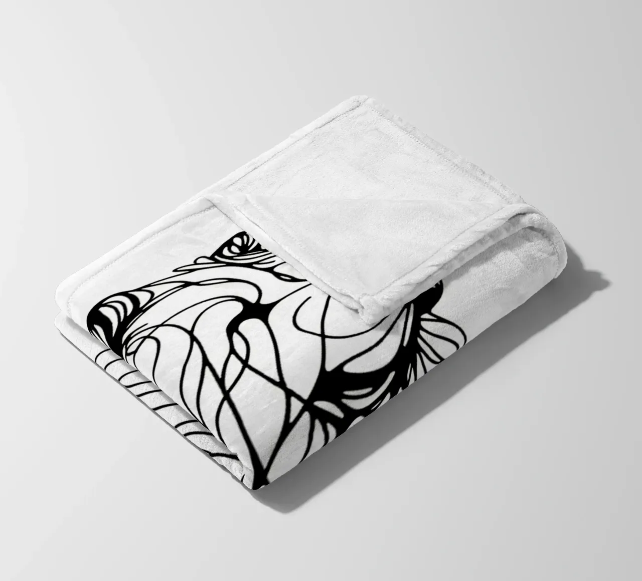 Chien Chow Chow Dessin au trait plaid polaire de WijdevenDesign