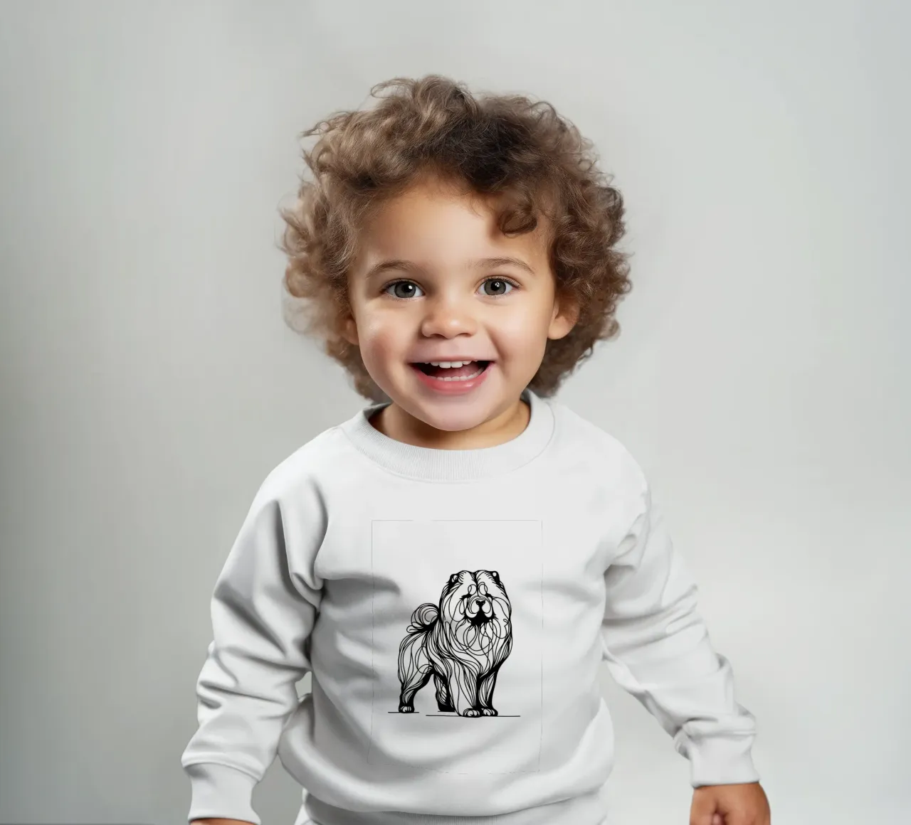 Dibujo lineal de perro Chow Chow sudadera de bebé de WijdevenDesign