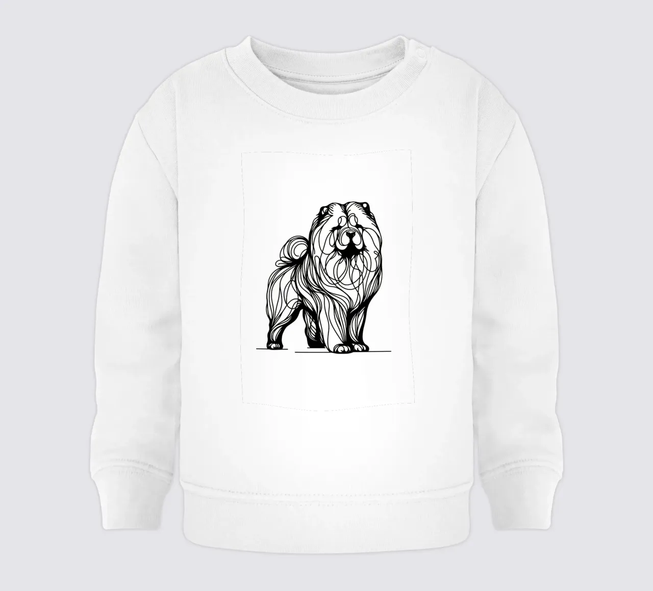 Dibujo lineal de perro Chow Chow sudadera de bebé de WijdevenDesign