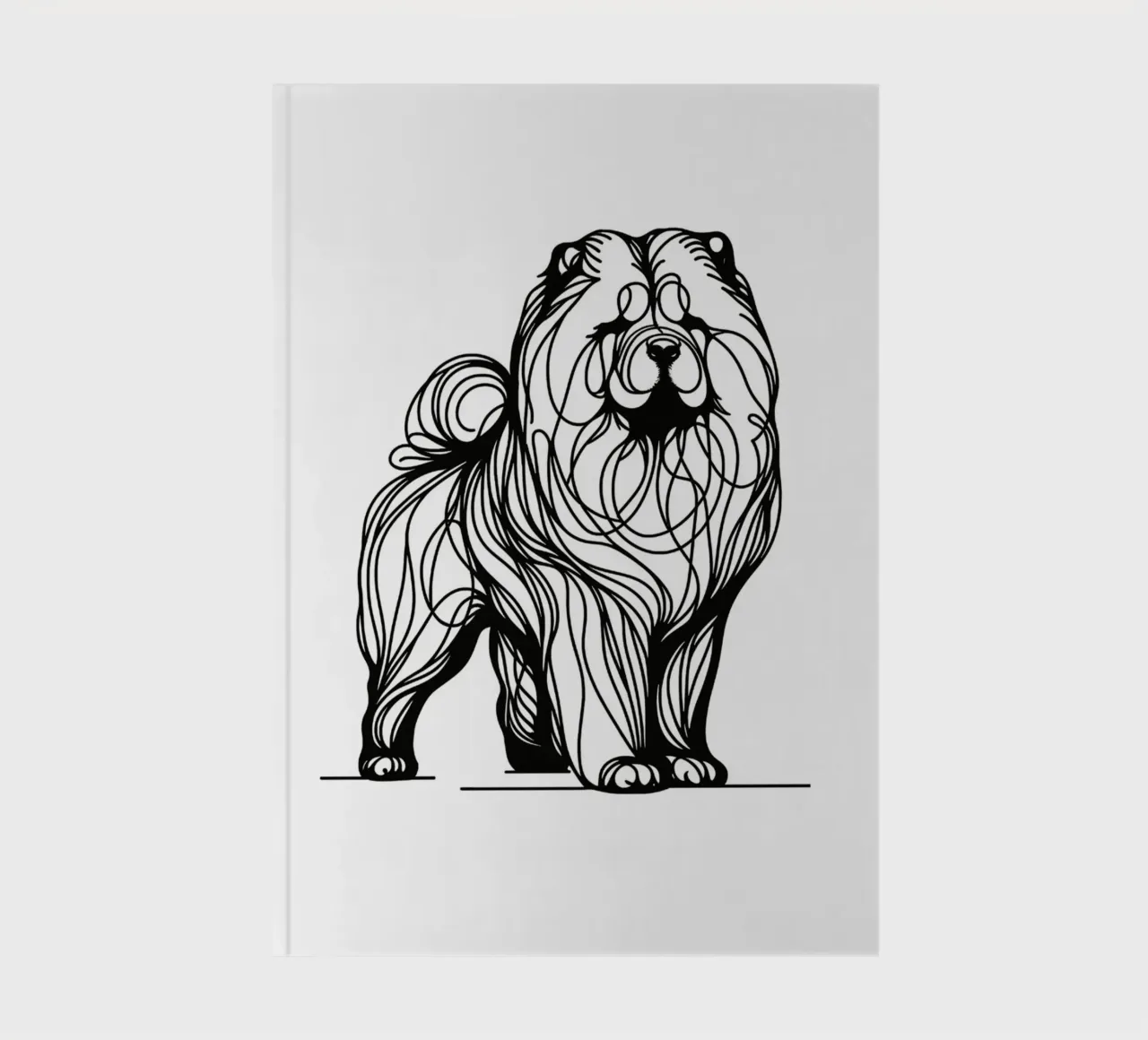 Chien Chow Chow Dessin au trait carnet de notes de WijdevenDesign