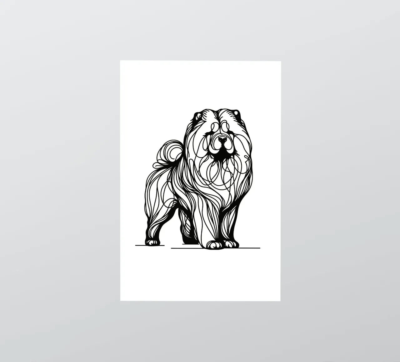 Chien Chow Chow Dessin au trait autocollant de WijdevenDesign