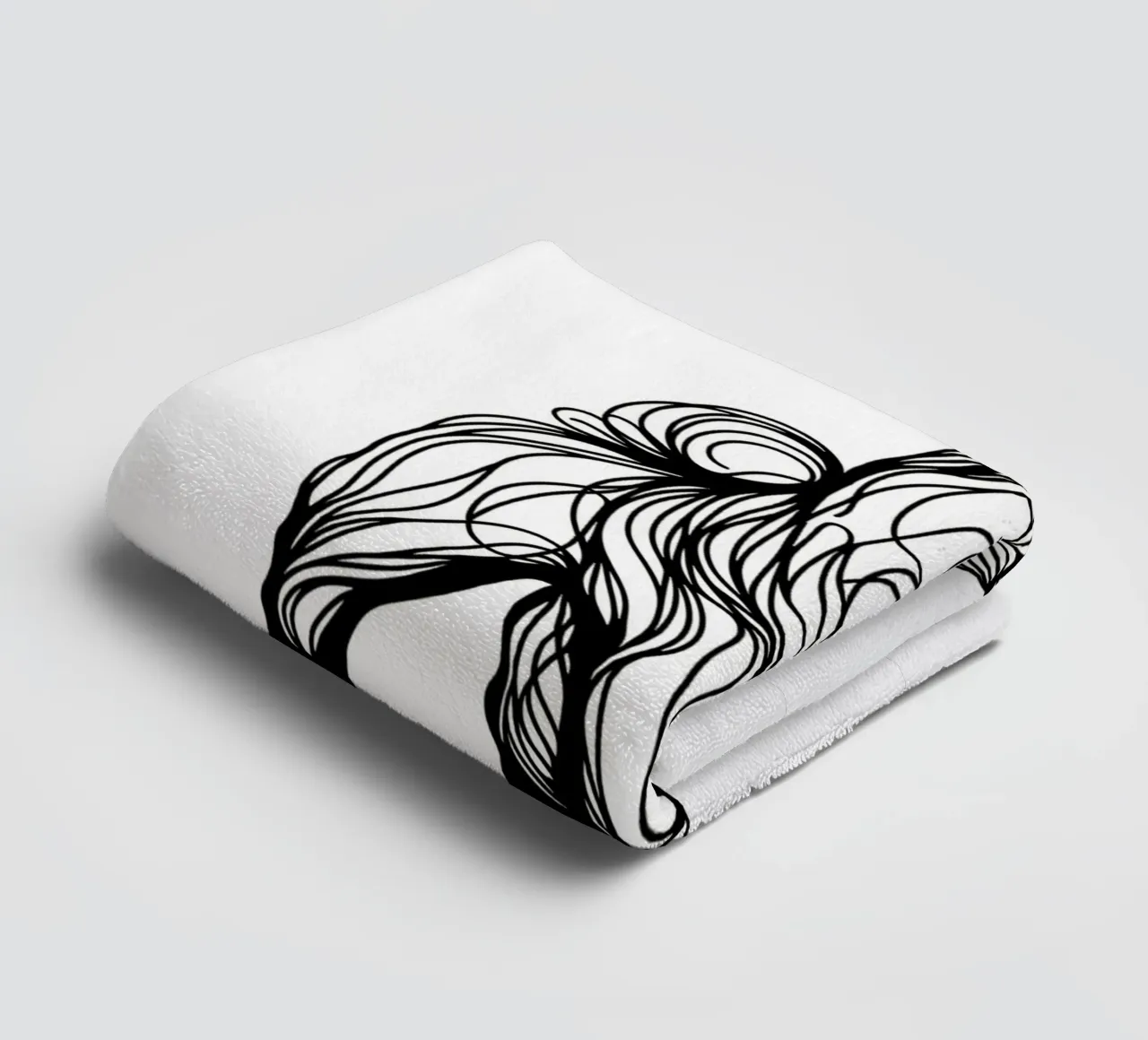Chien Chow Chow Dessin au trait serviette de bain de WijdevenDesign
