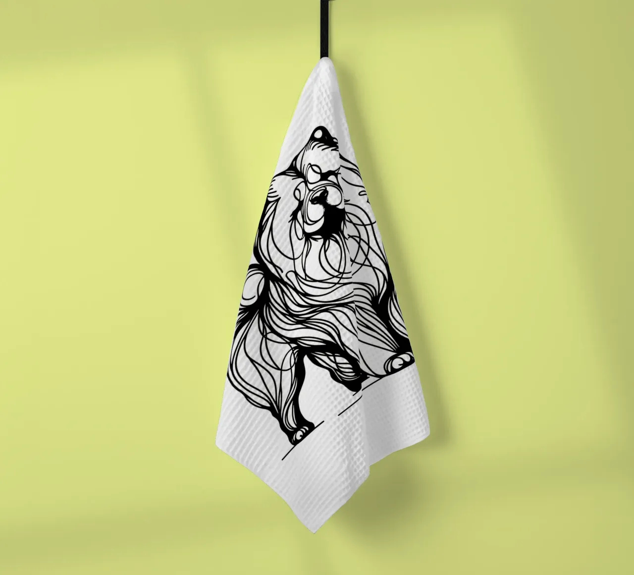 Chien Chow Chow Dessin au trait torchon de WijdevenDesign