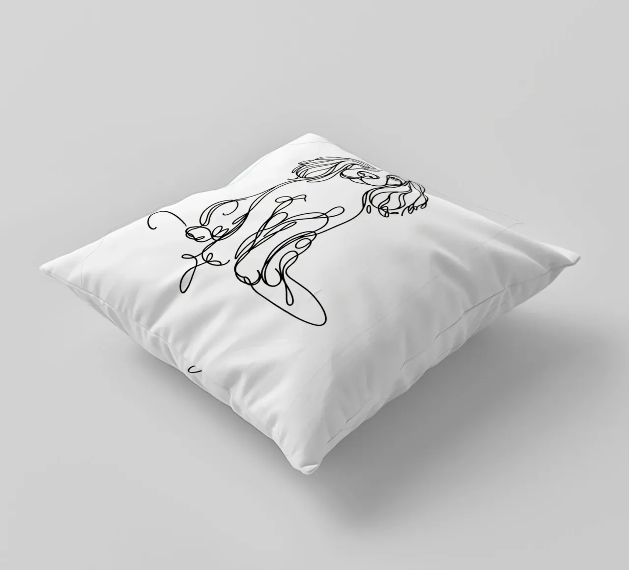 Disegno artistico lineare del cane Springer Spaniel cuscino da WijdevenDesign