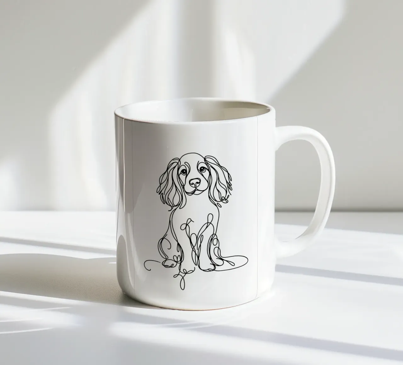 Disegno artistico lineare del cane Springer Spaniel tazza in ceramica da WijdevenDesign