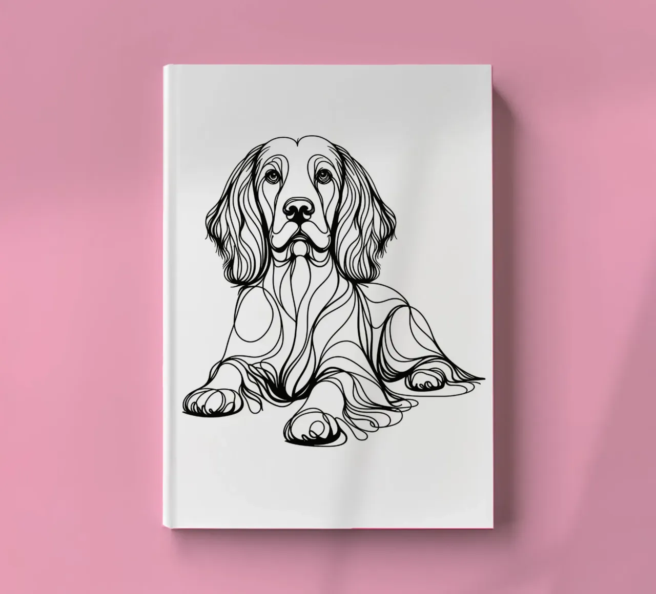 Springer Spaniel Dog Line Art Drawing notebook by WijdevenDesign