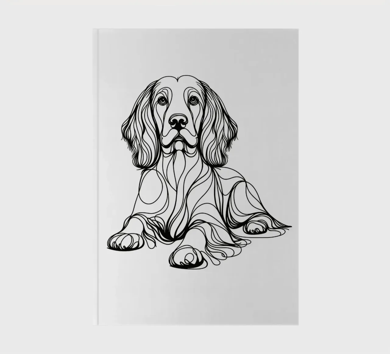 Springer Spaniel Dog Line Art Drawing notebook by WijdevenDesign
