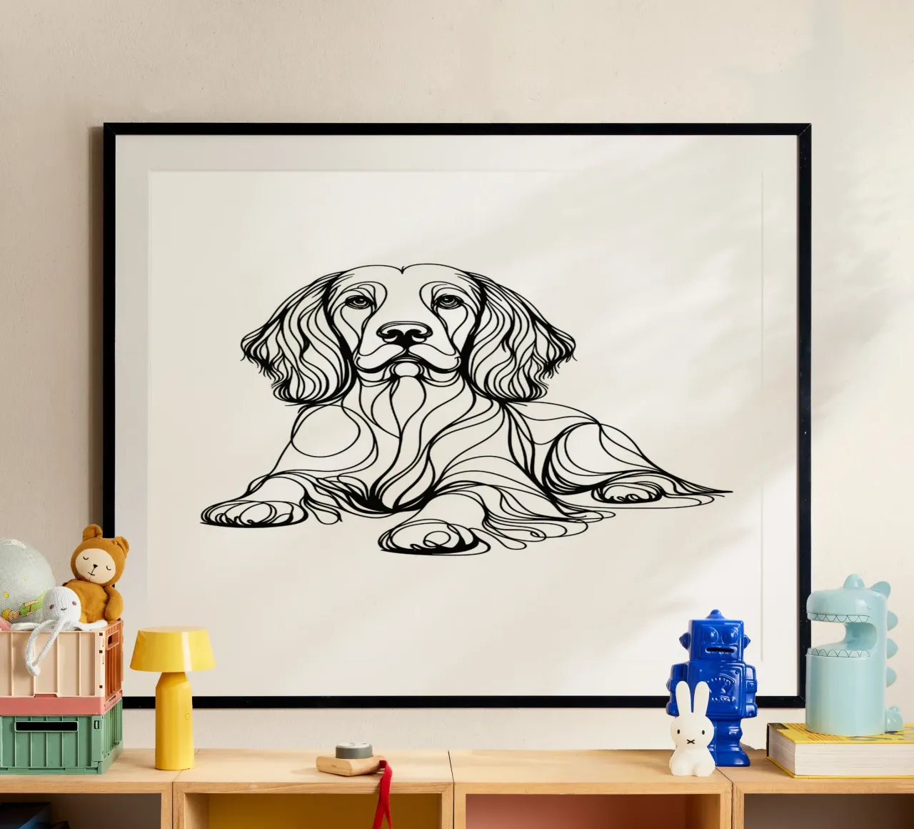 Springer Spaniel Dog Line Art Drawing hahnemühle by WijdevenDesign