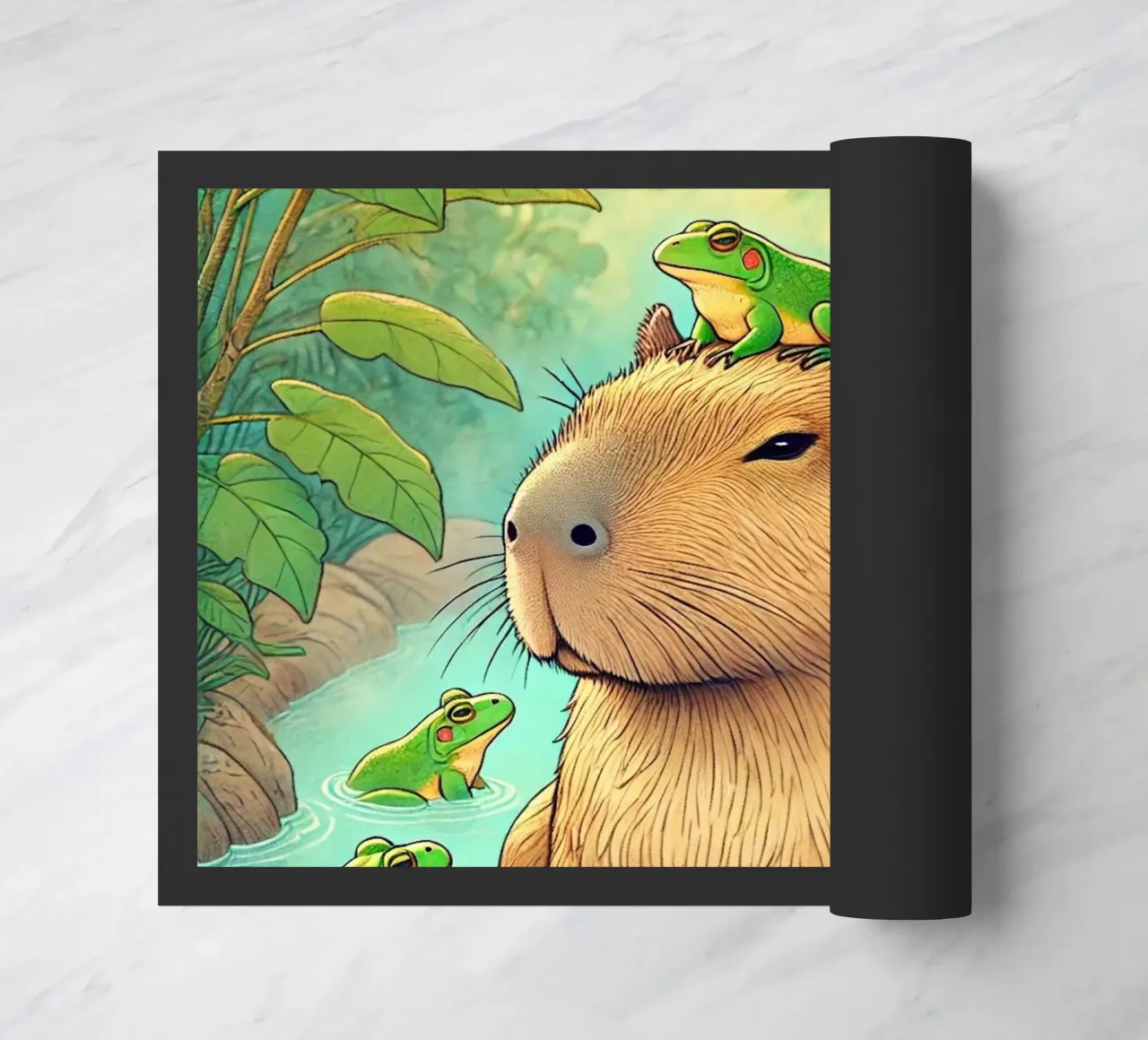 Capibara en vrienden deurmat van FluffyToons