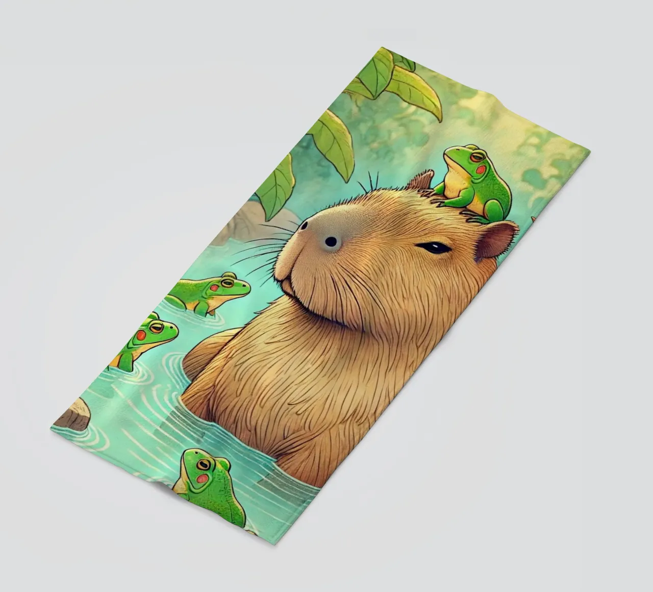 Capibara e amici telo mare da FluffyToons