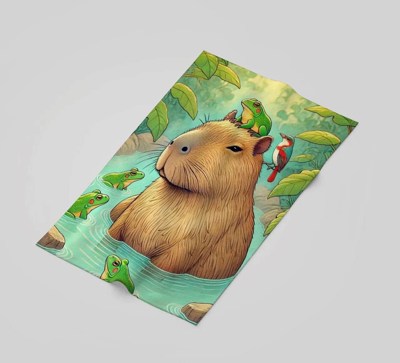 Capibara e amici telo mare da FluffyToons