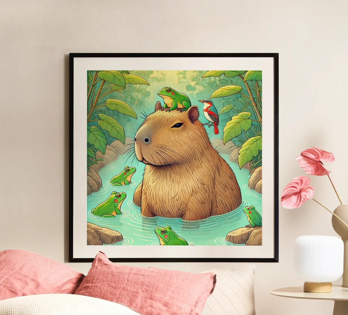 Capybara and Friends Poster von FluffyToons