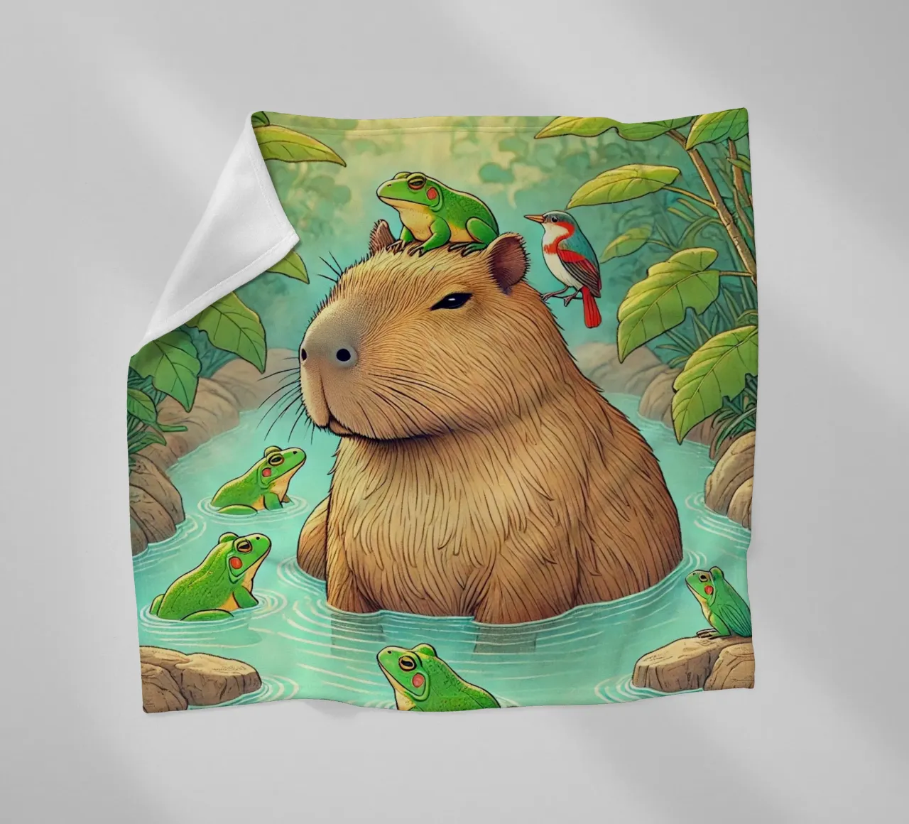 Capibara e amici coperta in pile da FluffyToons