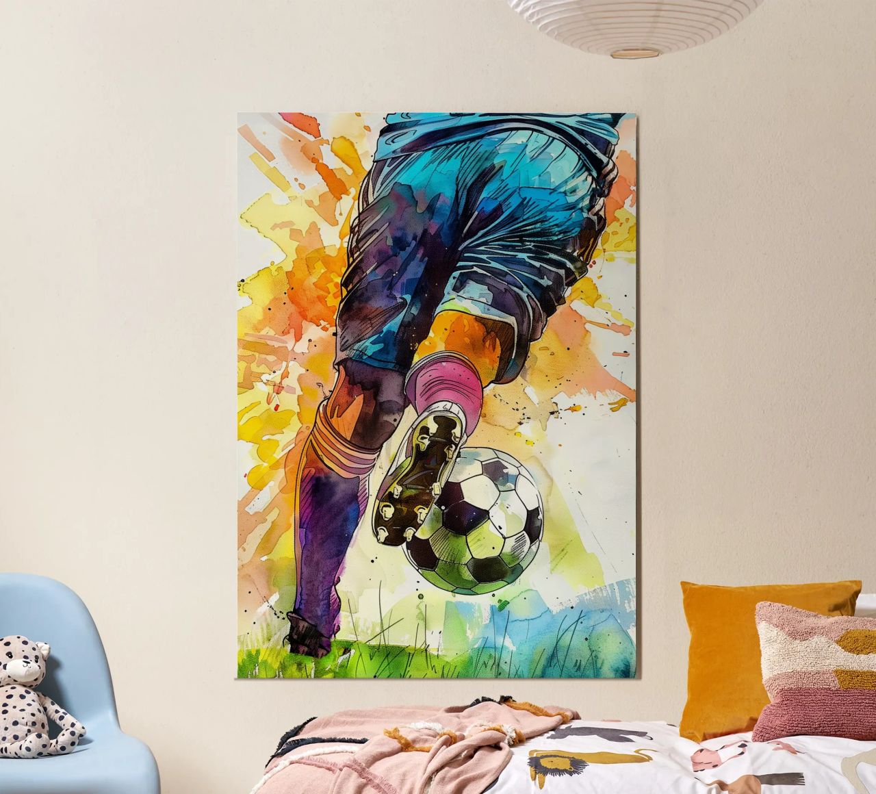 Aquarelle sport joueur de football poster de Justyna Jaszke JBJart
