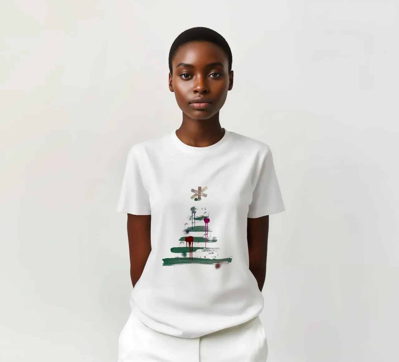 „Under the tree“, Modern Minimalist Christmas Tree Design t-shirt da ChristmasMooodz