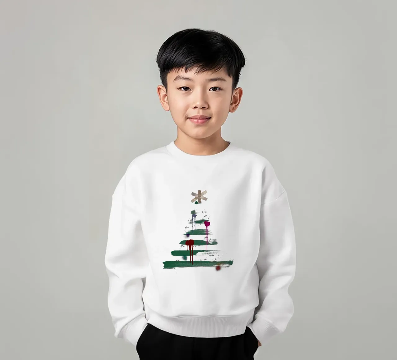 „Under the tree“, Modern Minimalist Christmas Tree Design felpa bambino da ChristmasMooodz