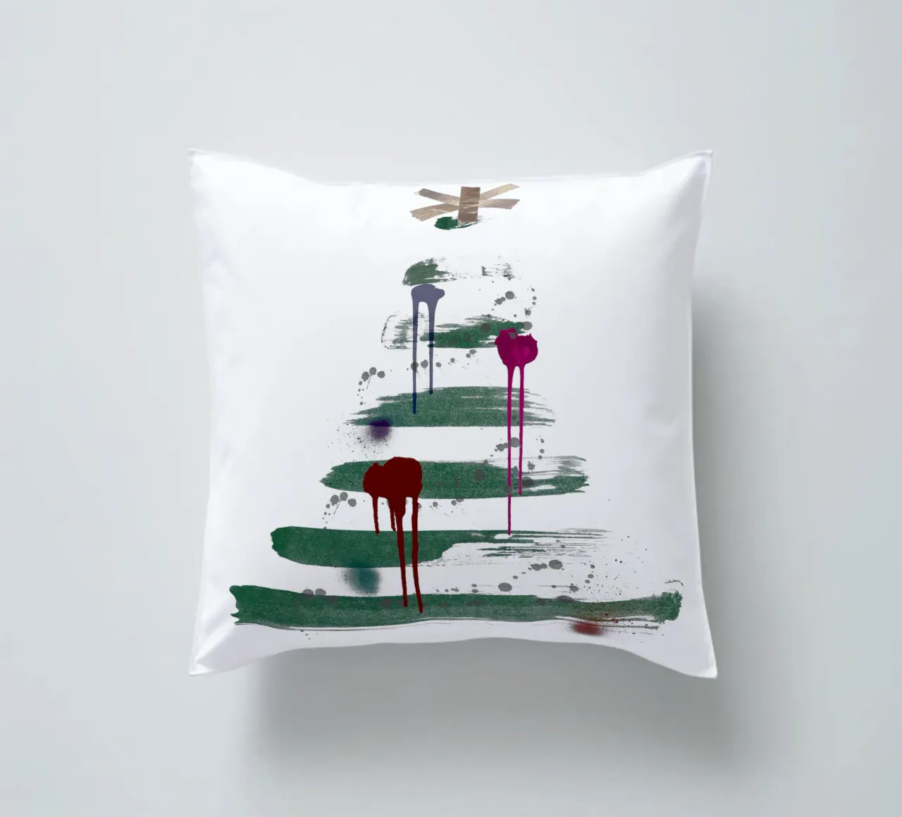 „Under the tree“, Modern Minimalist Christmas Tree Design cuscino da ChristmasMooodz