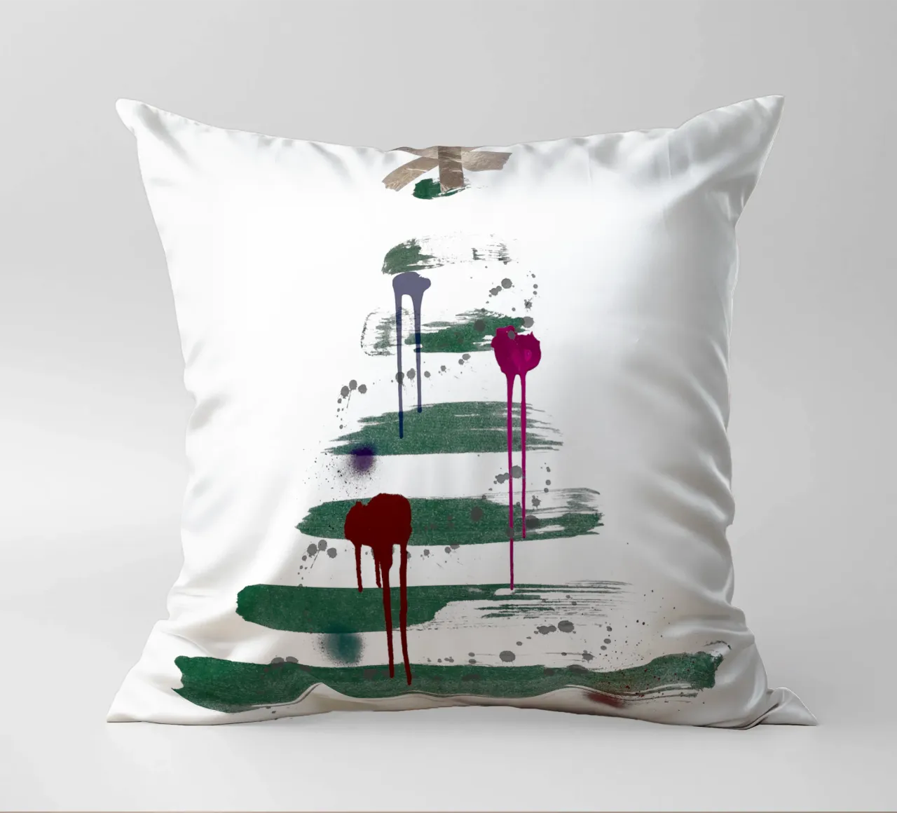 „Under the tree“, Modern Minimalist Christmas Tree Design cuscino da ChristmasMooodz