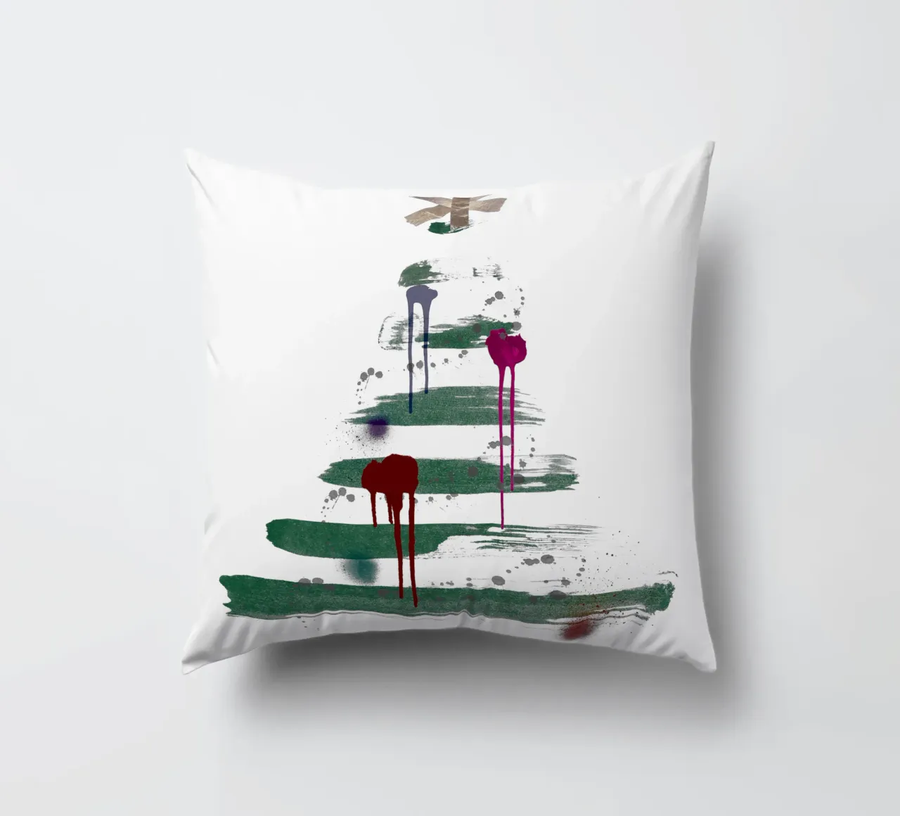 „Under the tree“, Modern Minimalist Christmas Tree Design cuscino da ChristmasMooodz