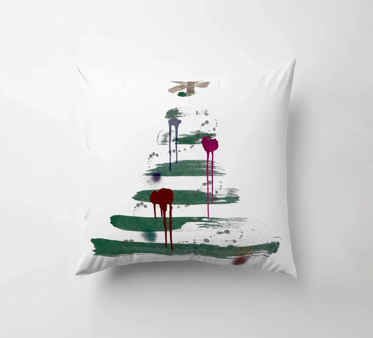 „Under the tree“, Modern Minimalist Christmas Tree Design cuscino da ChristmasMooodz
