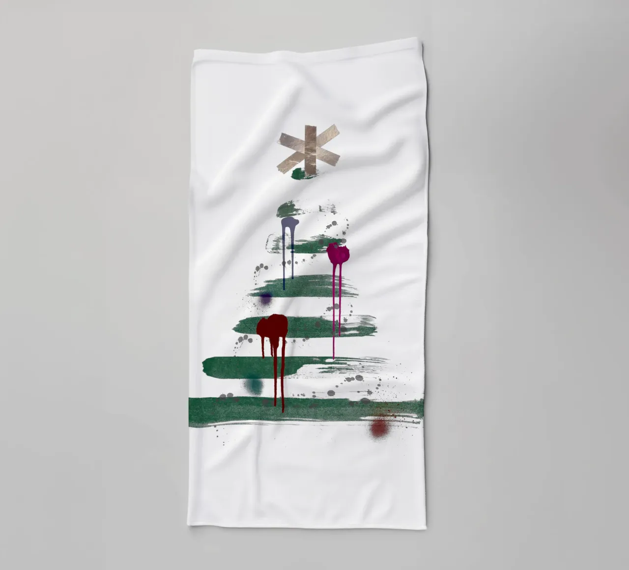 „Under the tree“, Modern Minimalist Christmas Tree Design asciugamano da bagno da ChristmasMooodz