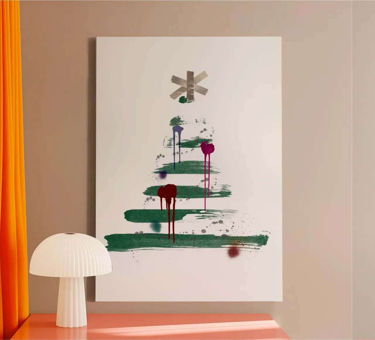 „Under the tree“, Modern Minimalist Christmas Tree Design tela da ChristmasMooodz