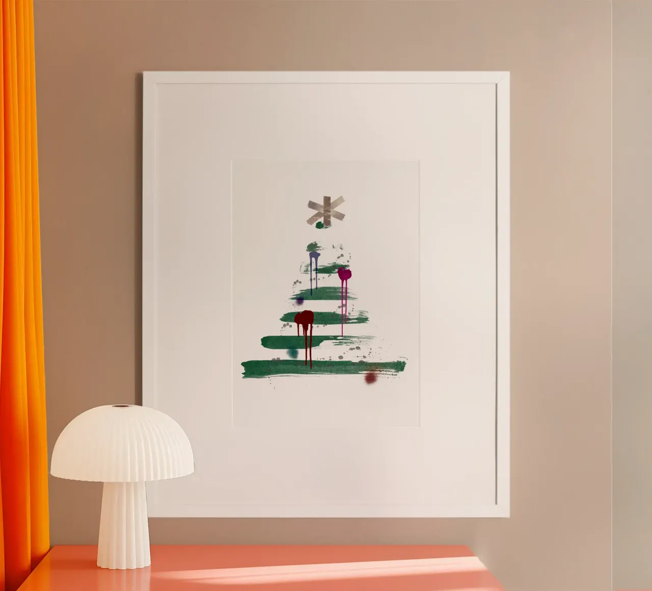 „Under the tree“, Modern Minimalist Christmas Tree Design carta hahnemühle da ChristmasMooodz