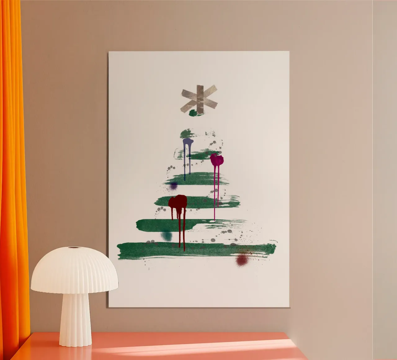 „Under the tree“, Modern Minimalist Christmas Tree Design carta hahnemühle da ChristmasMooodz