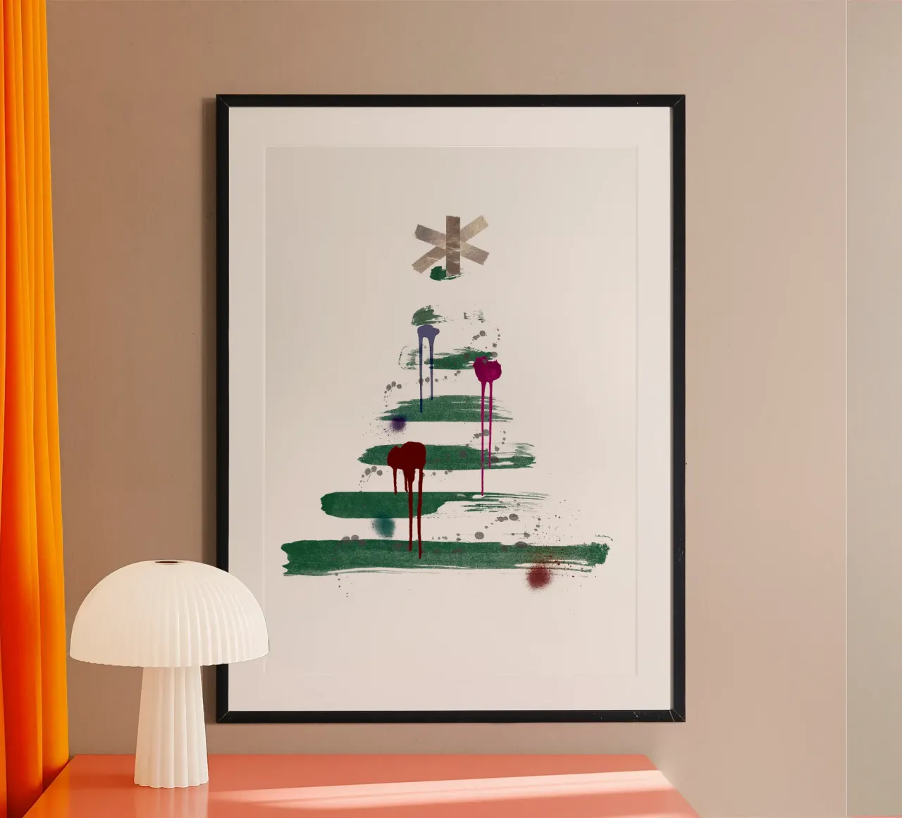 „Under the tree“, Modern Minimalist Christmas Tree Design carta hahnemühle da ChristmasMooodz