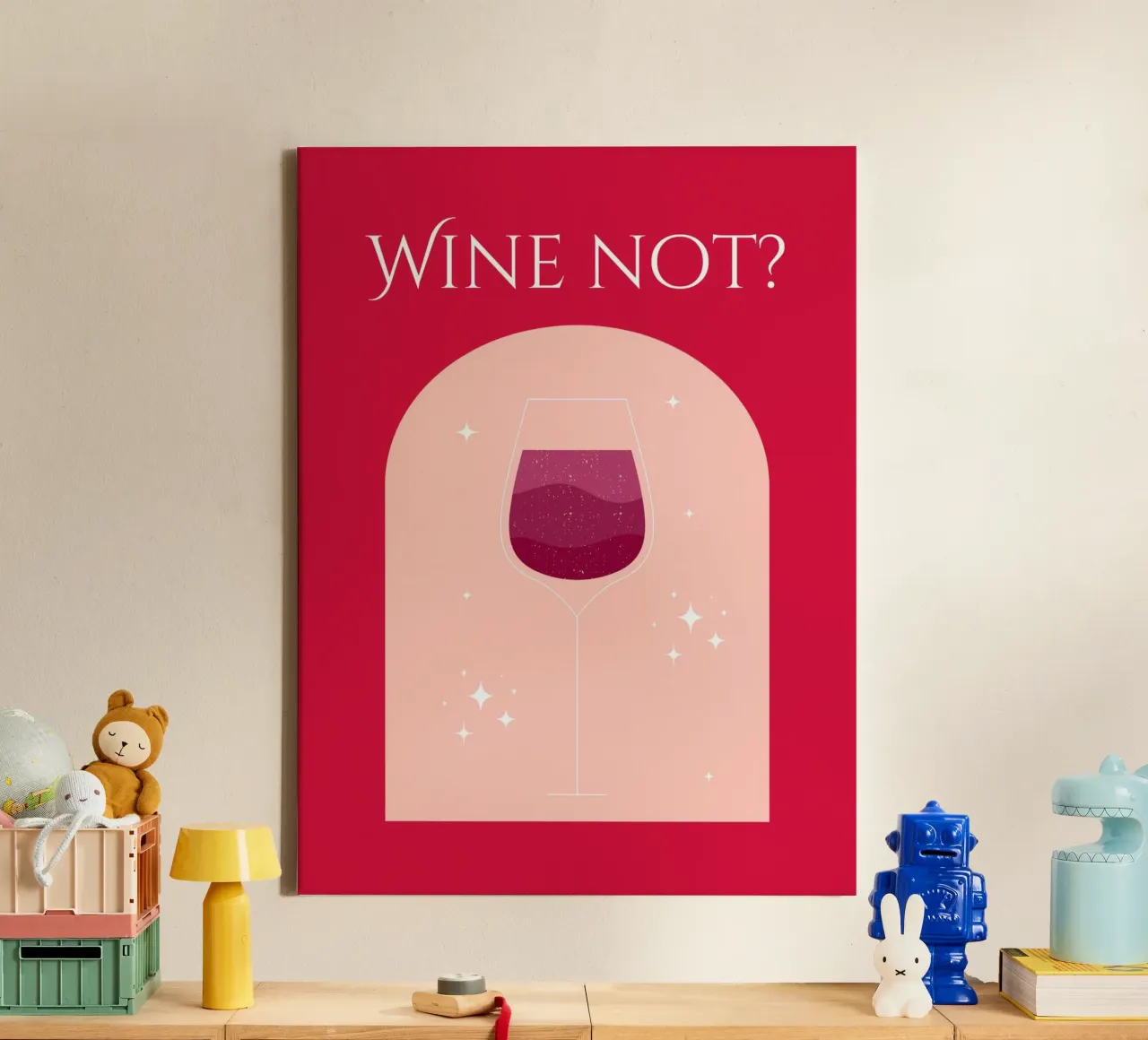 Wine Not? tela con Cornice a cassetta da Dreamer10