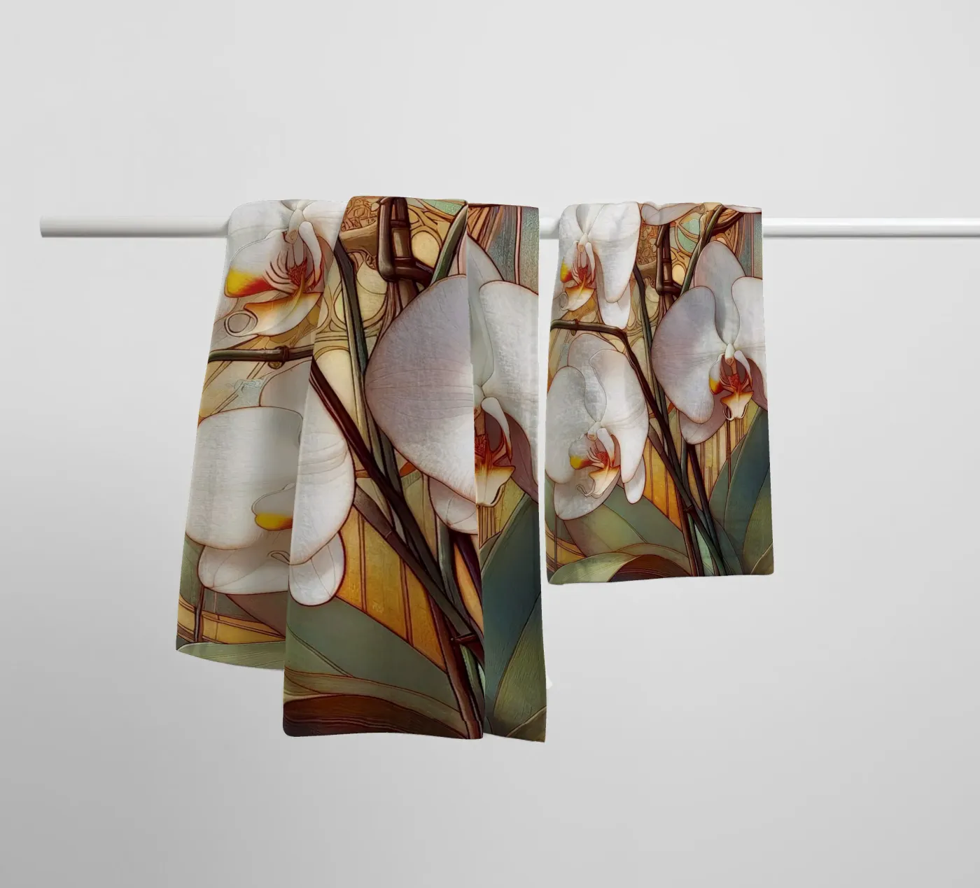 Orchids towel by Art-Nouveau-Dsg