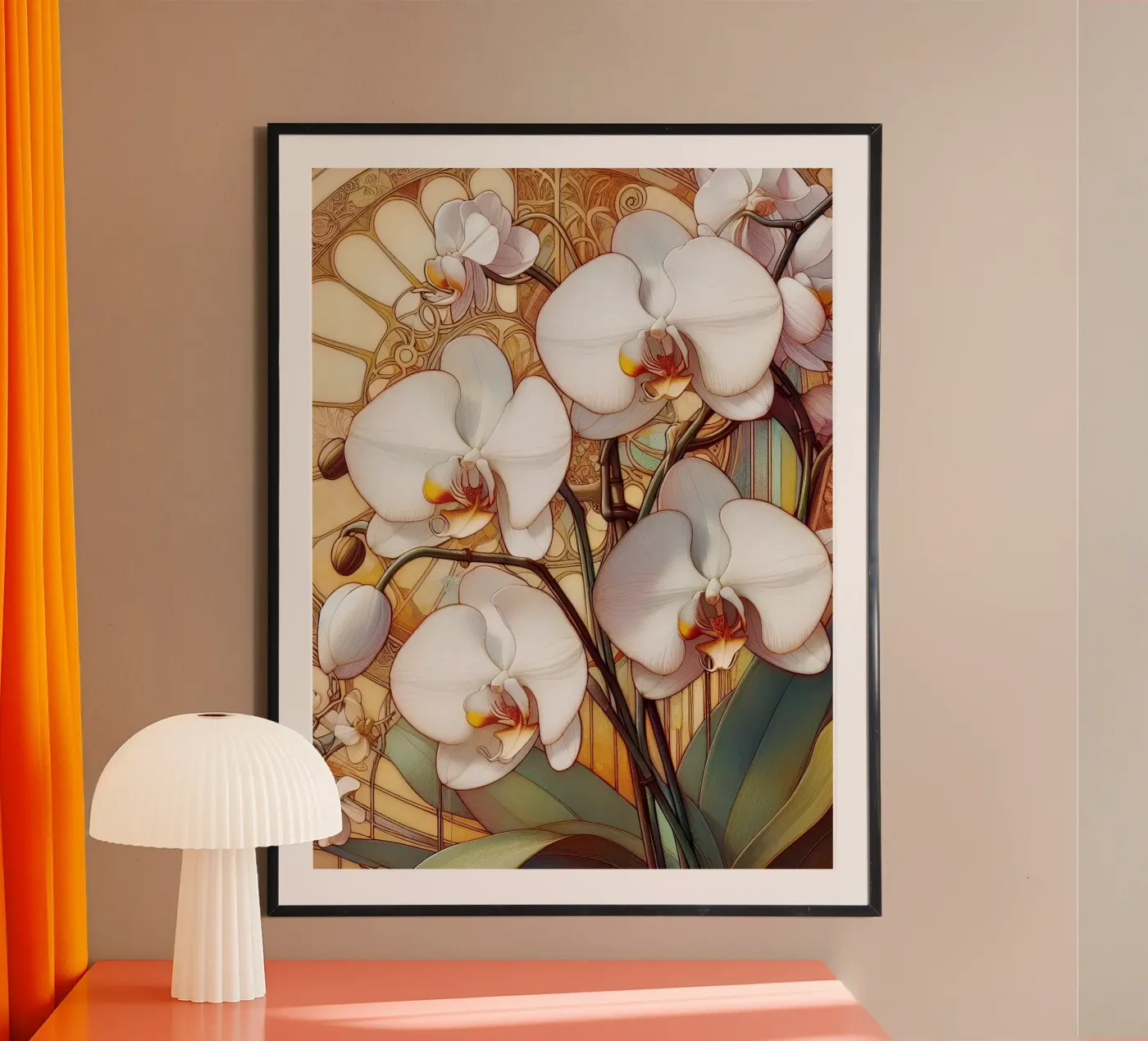 Orchideen Poster von Art-Nouveau-Dsg