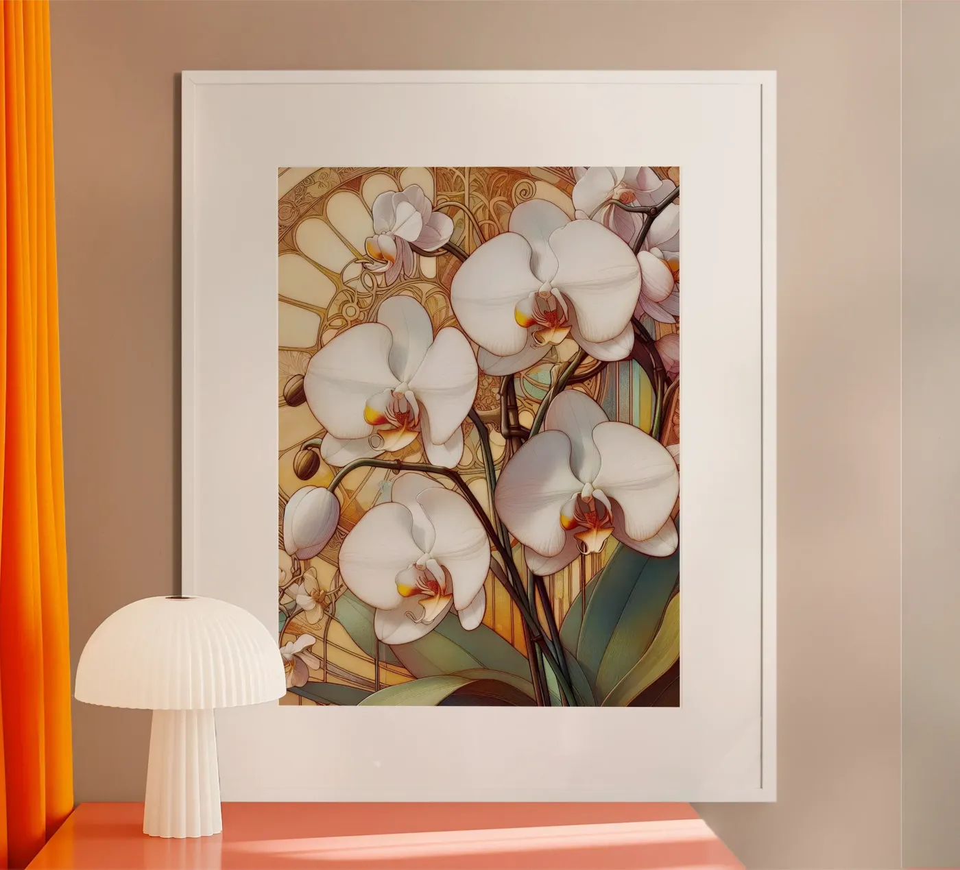 Orchideen Poster von Art-Nouveau-Dsg