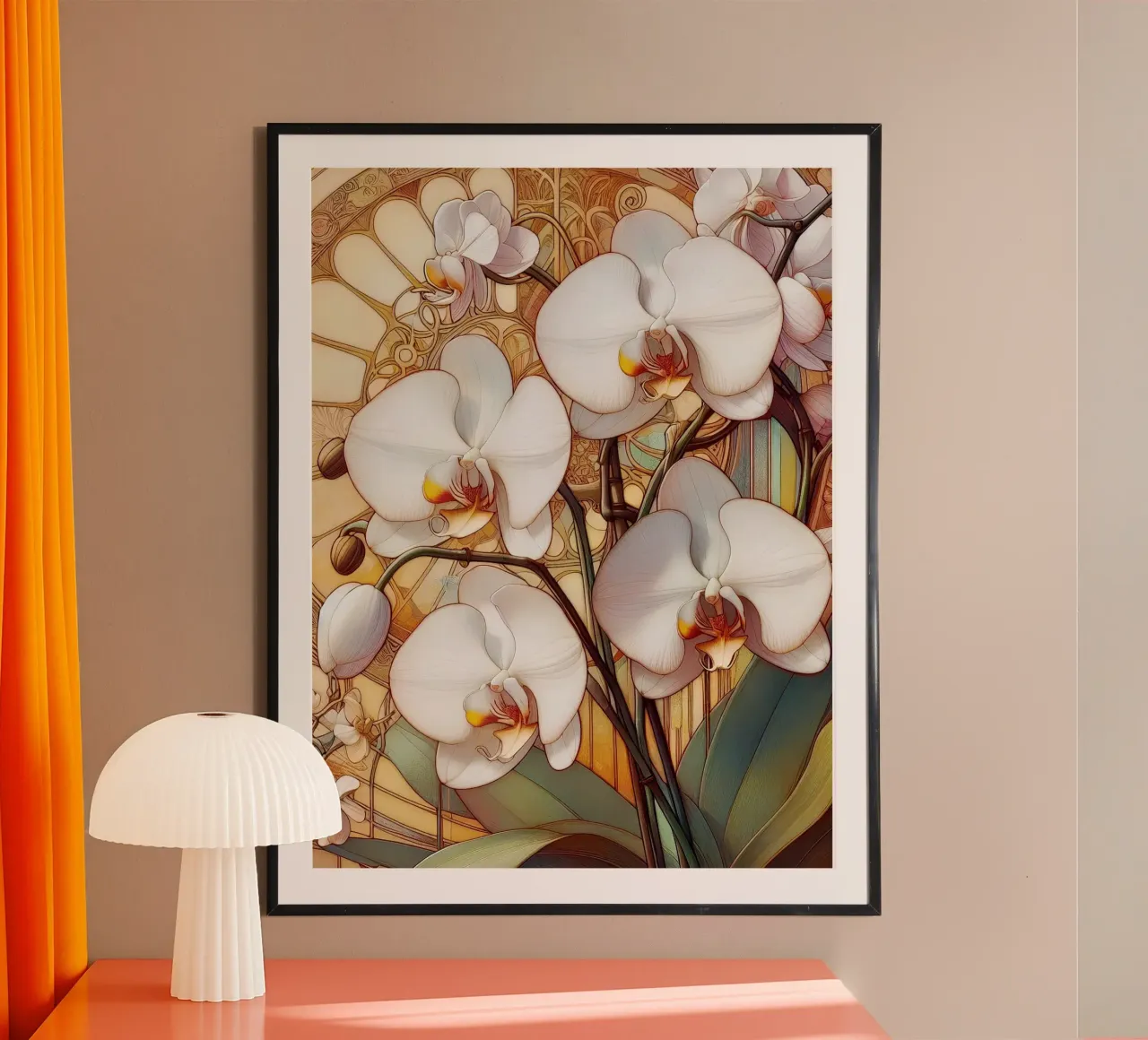 Orchidee carta hahnemühle da Art-Nouveau-Dsg