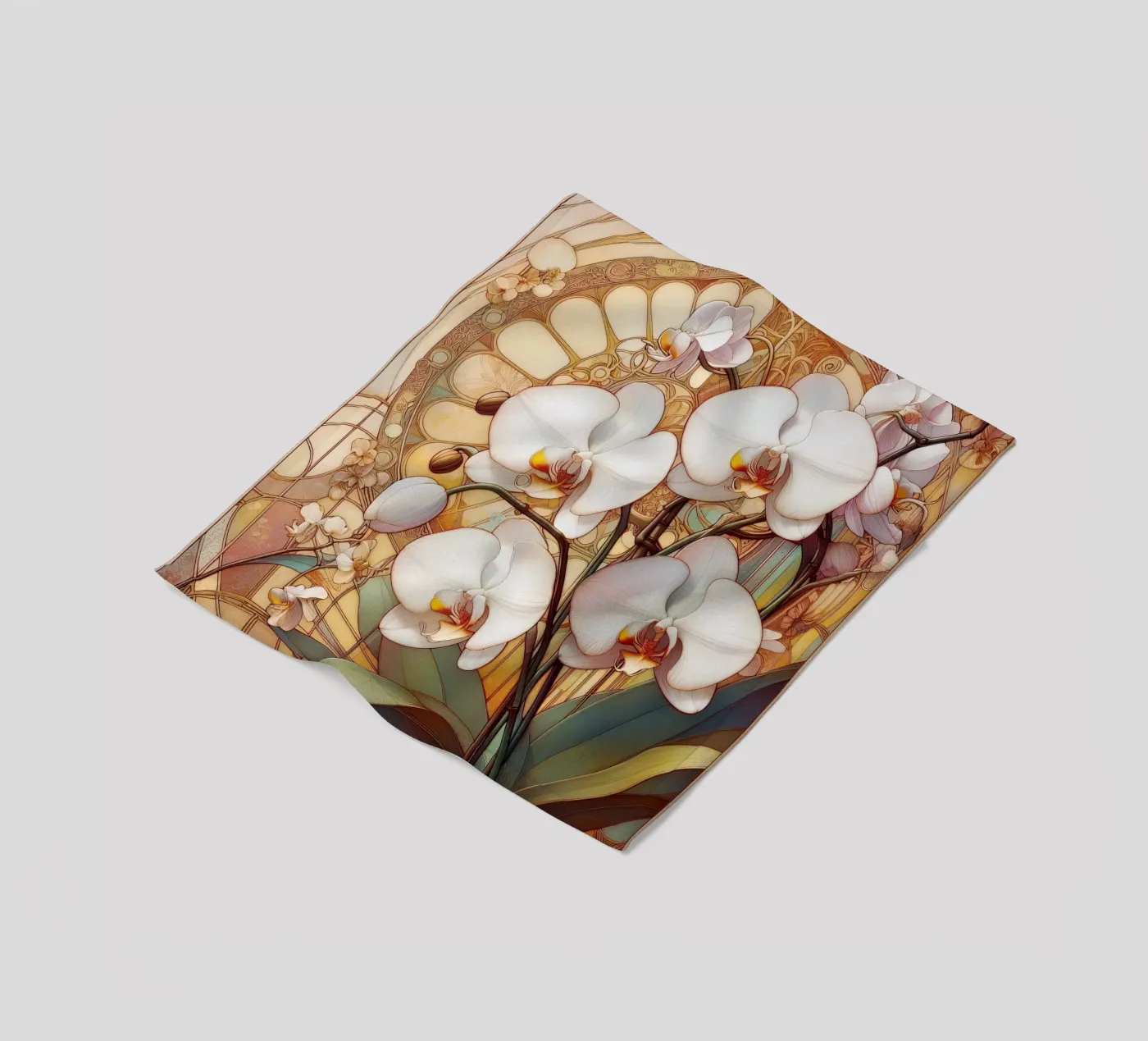 Orchids Fleecedecke von Art-Nouveau-Dsg